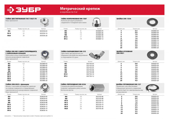 Шайба DIN 125A, 8 мм, 5 кг, оцинкованная, ЗУБР,  ( 303800-08 )