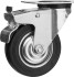 Колесо поворотное c тормозом d=100 мм, г/п 70 кг, резина/металл, игольчатый подшипник, ЗУБР Профессионал,  ( 30936-100-B )