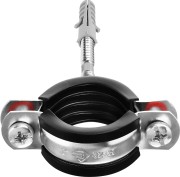 Хомут трубный с гайкой, оцинкованный, в комплекте с сантехнической шпилькой и дюбелем, 1", 1шт, ЗУБР,  ( 37866-32-37 )