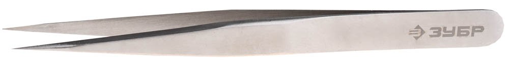 Пинцет ЗУБР д/электроники и точной механики, нерж сталь, антимагнит, прямой, сверхтонк заострен губки, 120 мм,  ( 22211-1-120 )