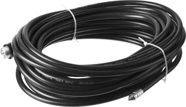 Шланг для прочистки труб для минимоек, ЗУБР 70414-375-15, 15м, для пистолета 375 серии,  ( 70414-375-15 )