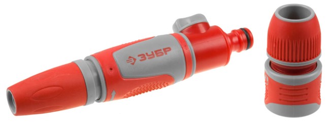 Наконечник ЗУБР "МАСТЕР"поливочный, регулируемый, в комплекте с соединителем с автостопом и запирающим механизмом,1/2",  ( 40322 )