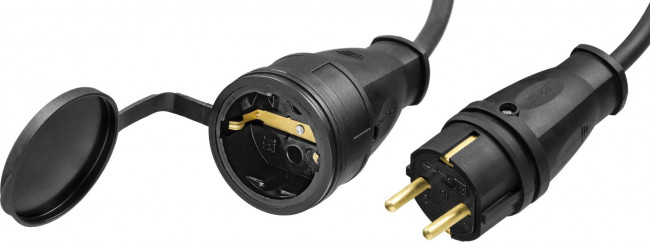 Удлинитель-шнур КГ 325-Ш, 10 м, 4000 Вт, 1 гнездо, IP44, КГ 3х2,5 мм2, ЗУБР ( 55017-10 )