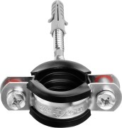 Хомут трубный с гайкой, оцинкованный, в комплекте с сантехнической шпилькой и дюбелем, 3/4", 1шт, ЗУБР,  ( 37866-25-29 )