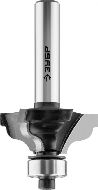 Фреза ЗУБР "ПРОФЕССИОНАЛ" кромочная калевочная №3, диаметр-31.7 мм, рабочая длина-13 мм, радиус-4 мм, хвостовик-8 мм, диаметр подшипника-12,7 мм, ( 28786-31.7 )