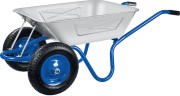 ЗУБР ПТ-350 профессиональная усиленная тачка, строительная двухколесная, с цельной рамой, 130 л / 280 кг, пневматические колеса, ( 39913 )