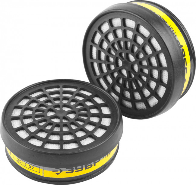 Фильтр ЗУБР "ЭКСПЕРТ" сменный для респираторов и масок, тип B1E1 от кислых газов, 2шт,  ( 11131 )