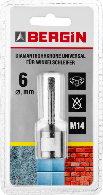 Cверло алмазное универсальное, технология ВВС, d=6 мм, хвостовик HEX 1/4", ЗУБР Профессионал 29865-06,  ( 29865-06 )