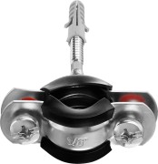 Хомут трубный с гайкой, оцинкованный, в комплекте с сантехнической шпилькой и дюбелем, 3/8", 1шт, ЗУБР,  ( 37866-15-19 )