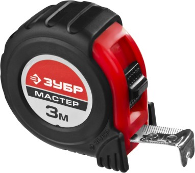 ЗУБР МАСТЕР 3м / 16мм рулетка с ударостойким обрезиненным корпусом,  ( 34055-03-16_z02 )