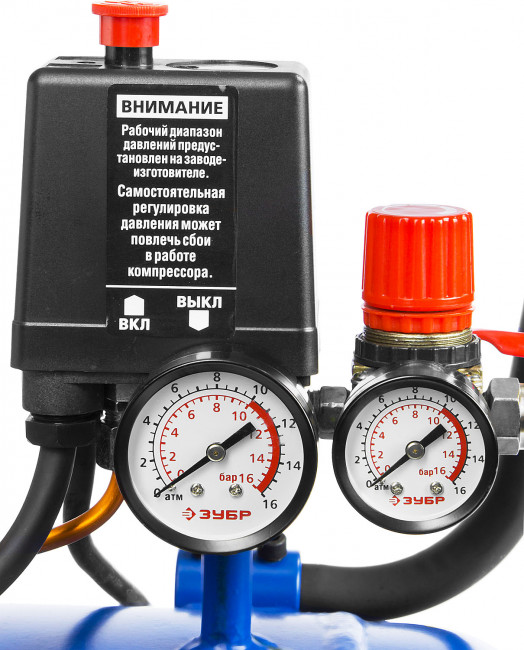 Компрессор воздушный ременной, 440 л/мин, 100 л, 2200 Вт, ЗУБР,  ( ЗКПМ-440-100-Р-2.2 )