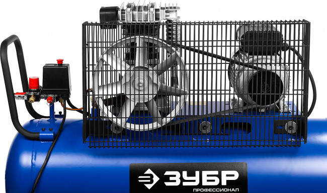 Компрессор воздушный ременной, 440 л/мин, 100 л, 2200 Вт, ЗУБР,  ( ЗКПМ-440-100-Р-2.2 )