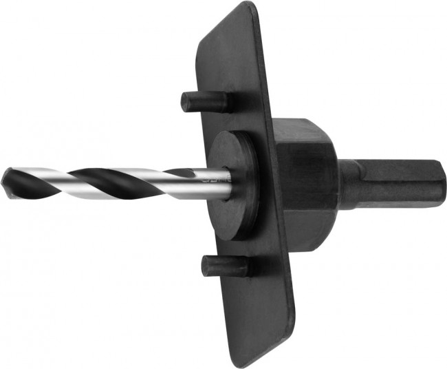 Державка с центрирующим сверлом и опорным основанием для коронок по дереву, 32-127мм, ЗУБР,  ( 29558_z01 )