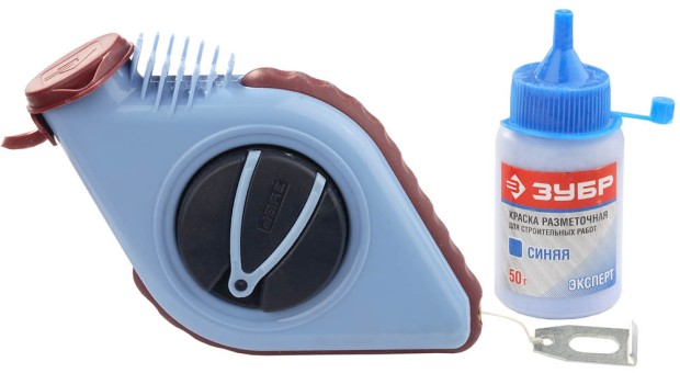 Нить ЗУБР разметочная для строительных работ в наборе с синей краской, 30м  ,  ( 4-06375-H2 )