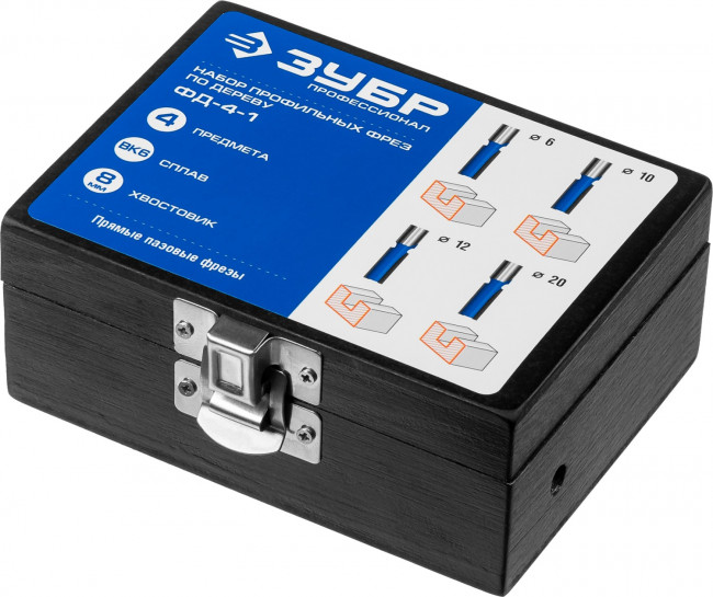 Набор профильных фрез по дереву ЗУБР "ПРОФЕССИОНАЛ", 4 шт, ( 28795-H4-1 )