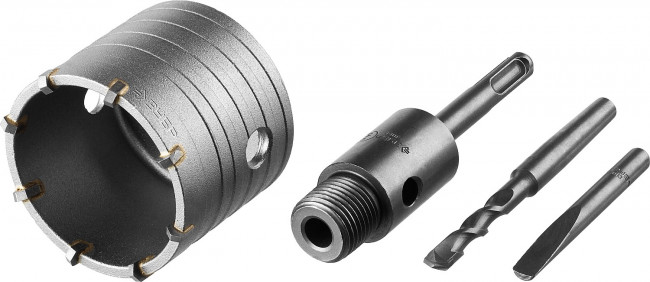 Коронка ЗУБР буровая, коническая посадка центрирующего сверла, SDS-Plus хвостовик, в сборе, 68мм,  ( 2918-68_z01 )