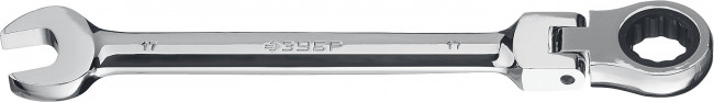 Комбинированный гаечный ключ трещоточный шарнирный 17 мм, ЗУБР, ( 27101-17 )