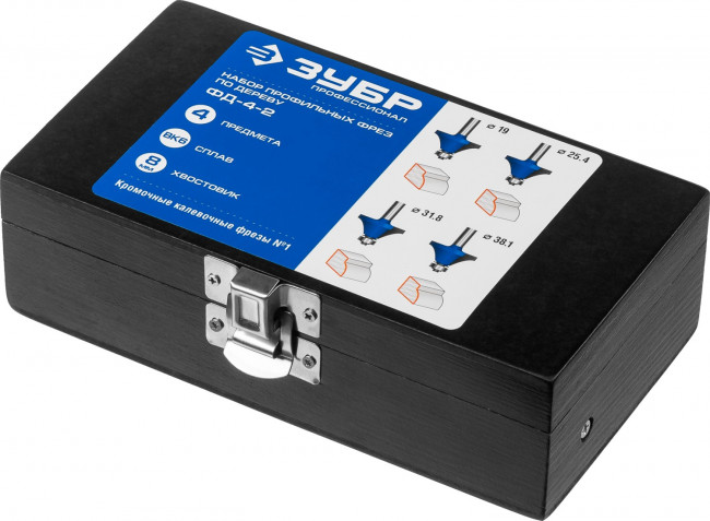 Набор профильных фрез по дереву ЗУБР "ПРОФЕССИОНАЛ", 4 шт, ( 28795-H4-2 ) Набор профильных фрез по дереву ЗУБР "ПРОФЕССИОНАЛ", 4 шт, ( 28795-H4-2 )