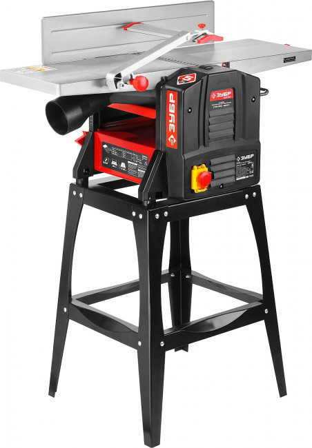 Станок фуговально-рейсмусовый, ЗУБР СРФ-254-1600С, ширина строгания 254мм, толщина заготовки до 120мм, 2 ножа, 9000 об/мин, станина, 1600Вт, 6м/мин,  ( СРФ-254-1600С )