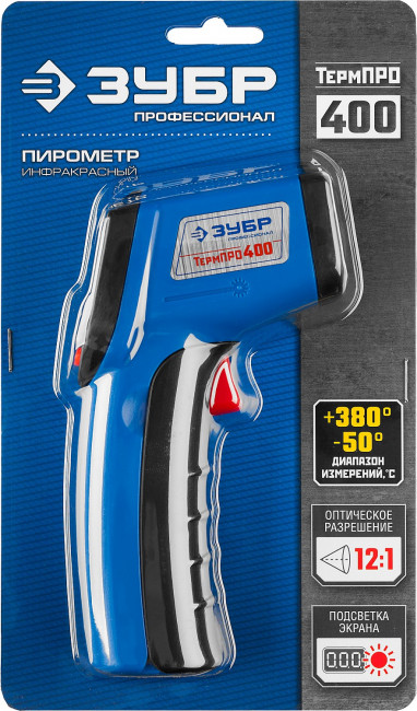 Пирометр инфракрасный, -50°С +380°С, ТермПро-400, ЗУБР Профессионал, ( 45725-380 ) Пирометр инфракрасный, -50°С +380°С, ТермПро-400, ЗУБР Профессионал, ( 45725-380 )
