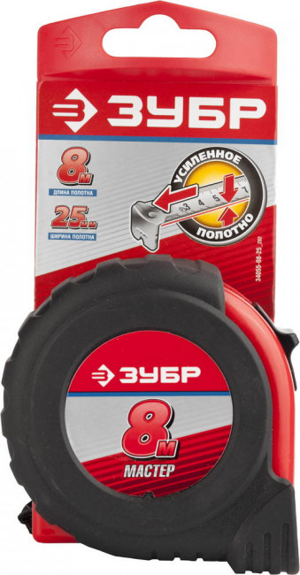 ЗУБР МАСТЕР 7,5м / 25мм рулетка с ударостойким обрезиненным корпусом, ( 34055-08-25_z02 ) ЗУБР МАСТЕР 7,5м / 25мм рулетка с ударостойким обрезиненным корпусом, ( 34055-08-25_z02 )
