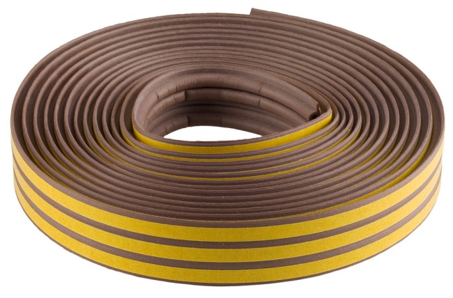 Уплотнитель ЗУБР резиновый самоклеящийся профиль "P", коричневый, 16м  ,  ( 40932-016 )