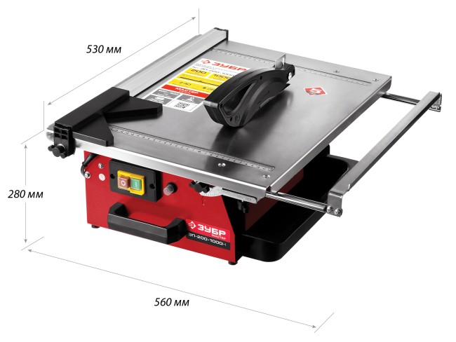 Электроплиткорез ЗУБР "МАСТЕР", диск 200 мм, глубина реза 90°-40мм/45°-25мм, стол 500х400мм, 2950об/мин, 1000Вт, ( ЭП-200-1000Н ) Электроплиткорез ЗУБР "МАСТЕР", диск 200 мм, глубина реза 90°-40мм/45°-25мм, стол 500х400мм, 2950об/мин, 1000Вт, ( ЭП-200-1000Н )