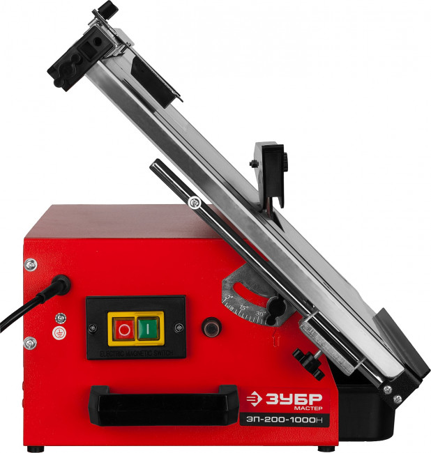 Электроплиткорез ЗУБР "МАСТЕР", диск 200 мм, глубина реза 90°-40мм/45°-25мм, стол 500х400мм, 2950об/мин, 1000Вт, ( ЭП-200-1000Н ) Электроплиткорез ЗУБР "МАСТЕР", диск 200 мм, глубина реза 90°-40мм/45°-25мм, стол 500х400мм, 2950об/мин, 1000Вт, ( ЭП-200-1000Н )