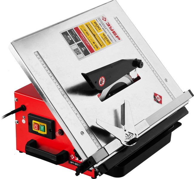 Электроплиткорез ЗУБР "МАСТЕР", диск 200 мм, глубина реза 90°-40мм/45°-25мм, стол 500х400мм, 2950об/мин, 1000Вт, ( ЭП-200-1000Н ) Электроплиткорез ЗУБР "МАСТЕР", диск 200 мм, глубина реза 90°-40мм/45°-25мм, стол 500х400мм, 2950об/мин, 1000Вт, ( ЭП-200-1000Н )