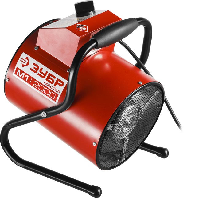 Пушка тепловая КОМПАКТ, ЗУБР ЗТП-М1-2000, круглая, электрическая, гладкий нерж ТЭН, двойные стенки (термос), термостат, 2/1 кВт, 220 В,  ( ЗТП-М1-2000 )