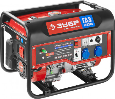 Генератор гибридный (бензин / газ), 3500 Вт, ЗУБР,  ( ЗЭСГ-3500-М2 ) Генератор гибридный (бензин / газ), 3500 Вт, ЗУБР,  ( ЗЭСГ-3500-М2 )