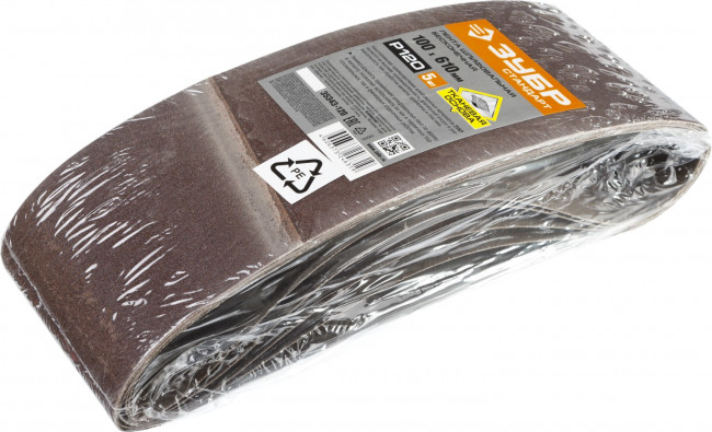 Лента шлифовальная бесконечная ЗУБР "СТАНДАРТ" на тканевой основе, для ЛШМ, P120, 100х610мм, 5 шт,  ( 35343-120 )