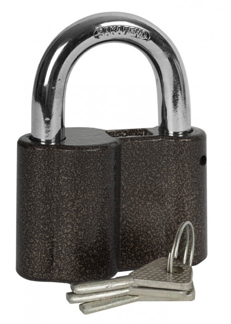 Замок навесной ЗУБР "МАСТЕР" общего применения, дисковый механизм секрета, ключ 7 PIN, дужка d-14мм, 80мм ,  ( 3720_z01 )