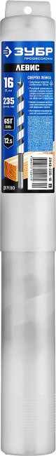 ЗУБР 16x235/160мм, сверло левиса по дереву, шестигранный хвостовик ( 2948-235-16_z02 )