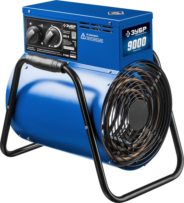 Пушка тепловая электрическая, 9 кВт, 380 В, ЗУБР Профессионал,  ( ЗТП-9 )