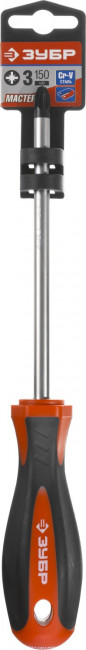 Отвертка ЗУБР "МАСТЕР", Cr-v, эргономичная двухкомпонентная рукоятка, PZ3x150мм,  ( 25063-3-150_z02 )