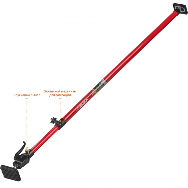 Распор ЗУБР "МАСТЕР" для фиксации и монтажа плит и гипсокартона, телескопический, стальная труба, защита от самопроизвольного складывания, 120-290см, ( 32234 )