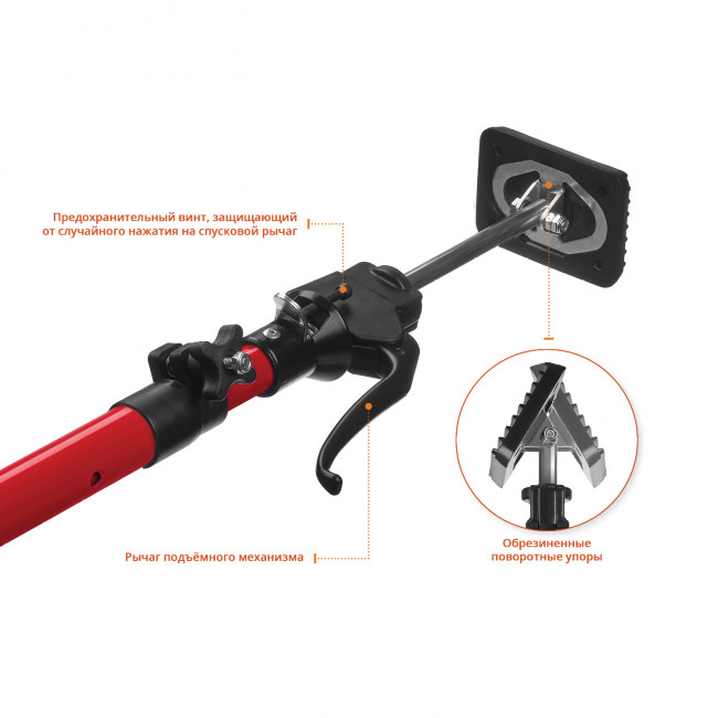 Распор ЗУБР "МАСТЕР" для фиксации и монтажа плит и гипсокартона, телескопический, стальная труба, защита от самопроизвольного складывания, 120-290см, ( 32234 )