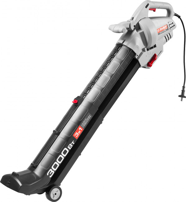 Пылесос садовый (воздуходувка) электрический, ЗУБР ЗПСЭ-3000, 8000 - 15000 об/мин, 160-270 км/ч, мусоросборник 45л, 13.5 м3/мин, 3000 Вт,  ( ЗПСЭ-3000 )