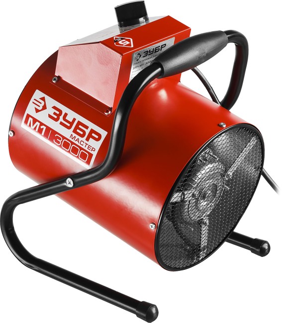 Пушка тепловая КОМПАКТ, ЗУБР, круглая, электрическая, гладкий нерж ТЭН, двойные стенки (термос), термостат, 3/1,5 кВт, 220 В,  ( ЗТП-М1-3000 )