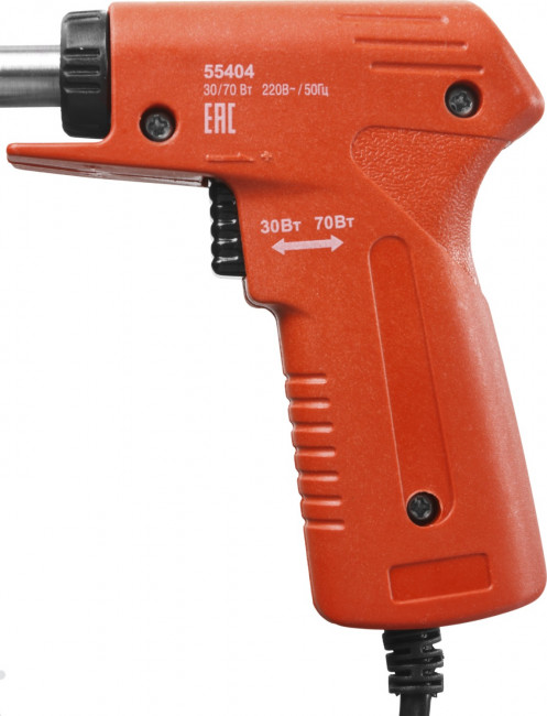 Паяльник ЗУБР "МАСТЕР", 2 уровня мощности, пистолетная рукоятка, 30 - 70 Вт,  ( 55404 ) Паяльник ЗУБР "МАСТЕР", 2 уровня мощности, пистолетная рукоятка, 30 - 70 Вт,  ( 55404 )