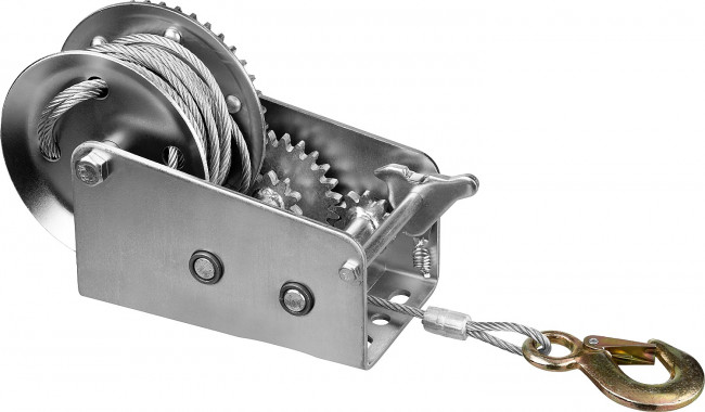 Лебедка ручная барабанная ЗУБР "ПРОФЕССИОНАЛ", тяговая, тросовая, 0.9 т, 8 м,  ( 43113-0.9_z01 )