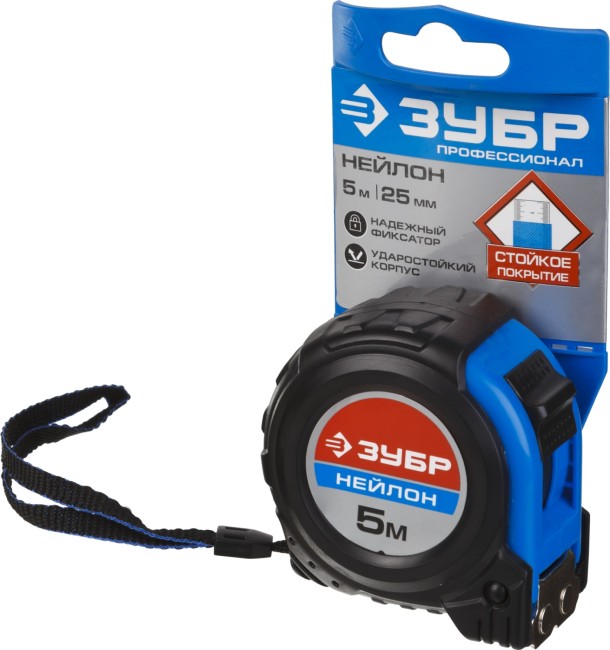ЗУБР НЕЙЛОН 5м / 25мм рулетка с ударостойким обрезиненным корпусом, ( 34056-05-25_z01 ) ЗУБР НЕЙЛОН 5м / 25мм рулетка с ударостойким обрезиненным корпусом, ( 34056-05-25_z01 )