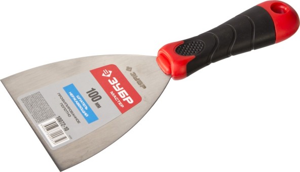 Шпатель ЗУБР "МАСТЕР", профилированное нержавеющее полотно, 2к ручка, 100мм,  ( 10072-10 )