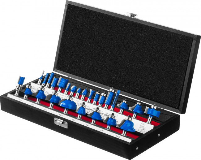 Набор профильных фрез по дереву ЗУБР "ПРОФЕССИОНАЛ", 26 шт, ( 28796-H26 )