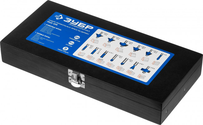 Набор профильных фрез по дереву ЗУБР "ПРОФЕССИОНАЛ", 26 шт, ( 28796-H26 )