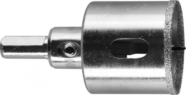 Коронка алмазная по кафелю и стеклу, d=35 мм, зерно Р 60, в сборе с центрирующим сверлом и имбусовым ключом, ЗУБР Профессионал 29850-35,  ( 29850-35 )