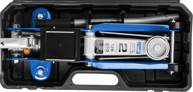 Домкрат гидравлический подкатной T30, 2т, 135-330мм, в кейсе, ЗУБР Профессионал 43053-2-K,  ( 43053-2-K )