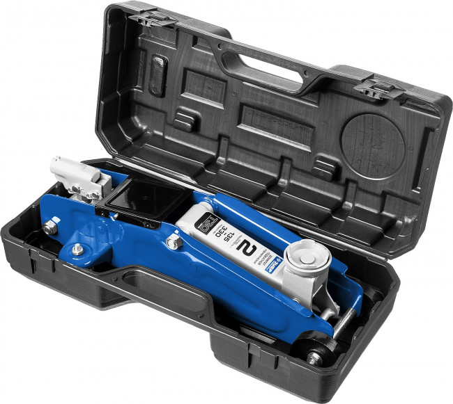 Домкрат гидравлический подкатной T30, 2т, 135-330мм, в кейсе, ЗУБР Профессионал 43053-2-K,  ( 43053-2-K )