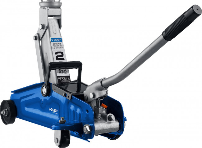 Домкрат гидравлический подкатной T30, 2т, 135-330мм, в кейсе, ЗУБР Профессионал 43053-2-K,  ( 43053-2-K )